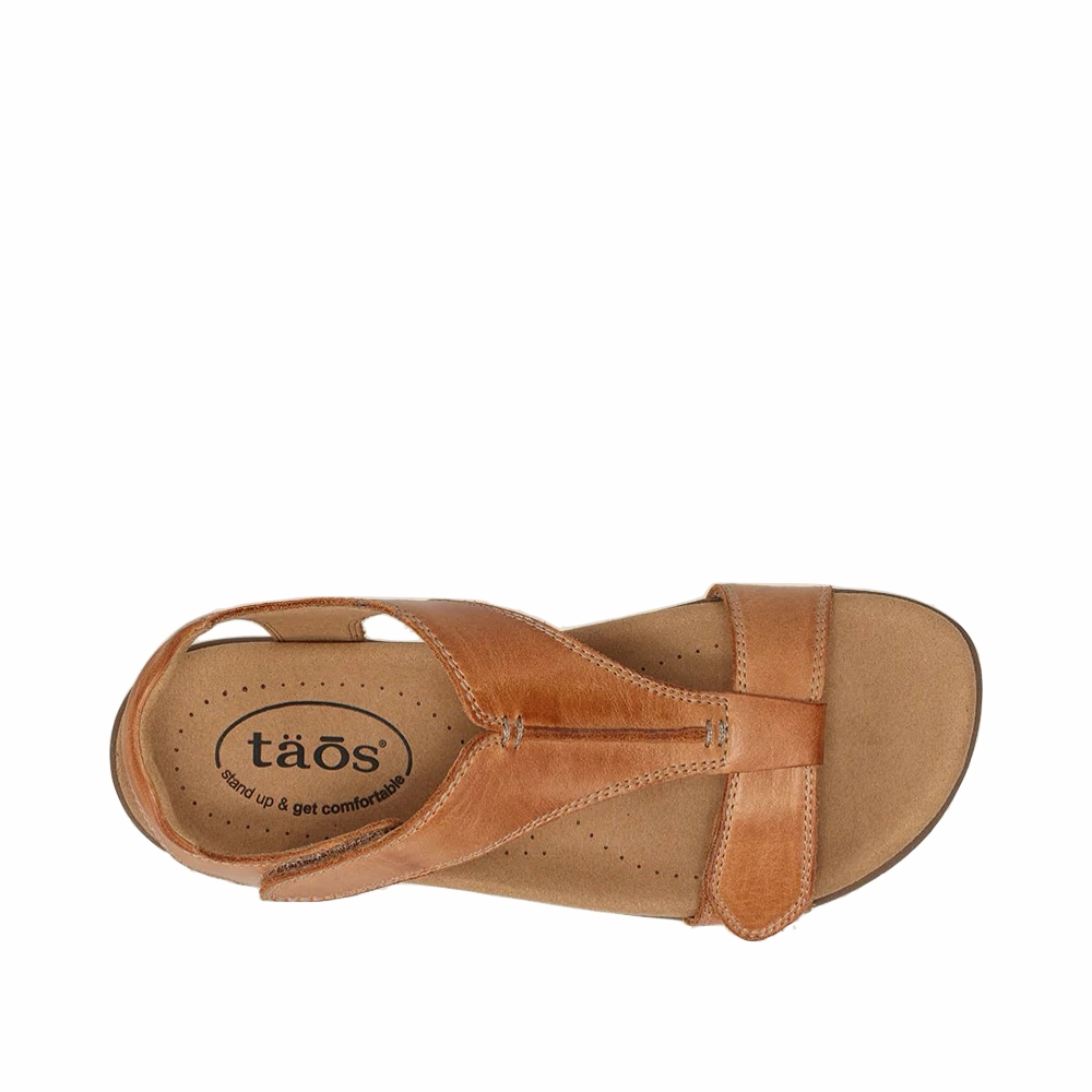 Stitch Free Link Walk Taos Women's The Show Leather Sandal in Caramel