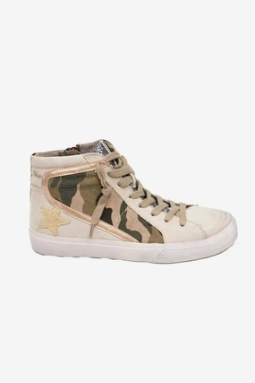 Women's Roxanne High Top Sneakers In Camo Vegan Leather Running Compatible