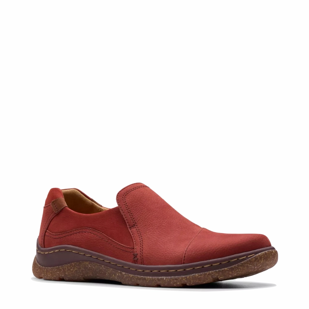 Clarks Women's Orlene Slip On in Chestnut Nubuck River Trek