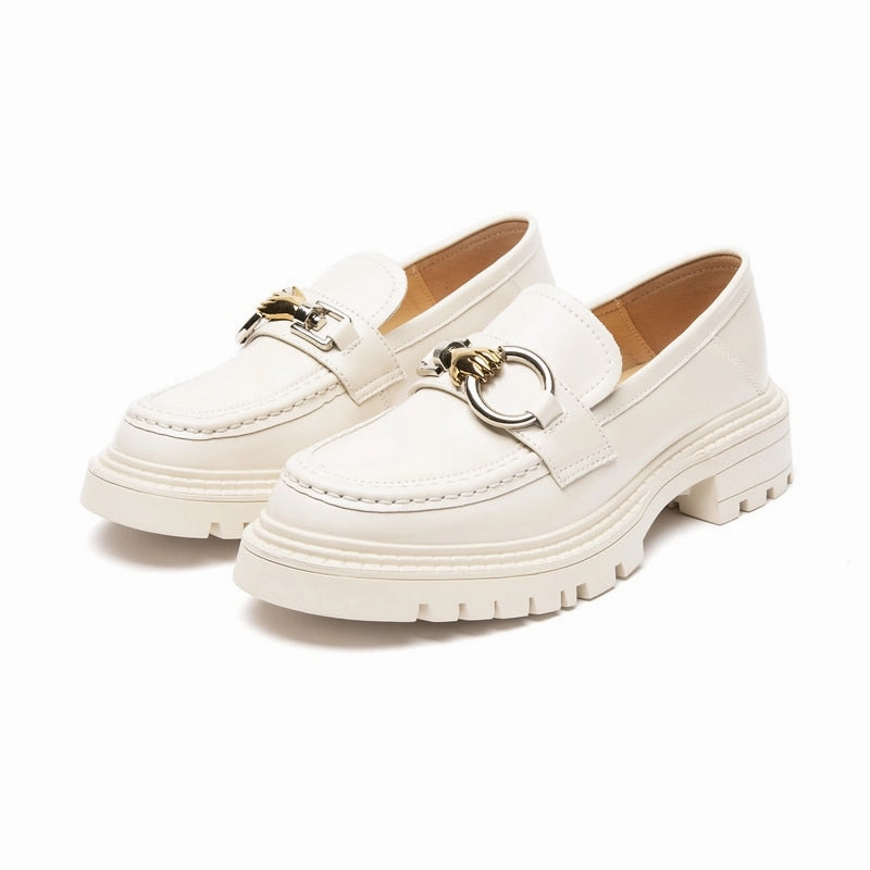 The Nina - Chunky Leather Penny Loafers For Women Refined Edge