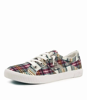 Women's Fruit Sneakers In Cream Ivy League Plaid Lightweight Ethylene Vinyl Acetate