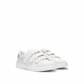 Leather trainers with suede riptape straps Relaxed Feel hypoallergenic