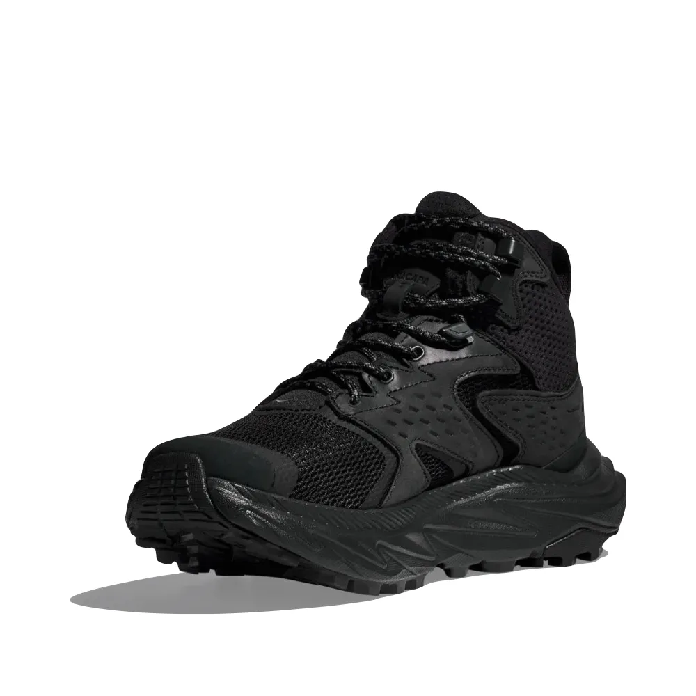 Non-slip Fit Hoka Men's Anacapa 2 Mid GTX Boots in Black/Black