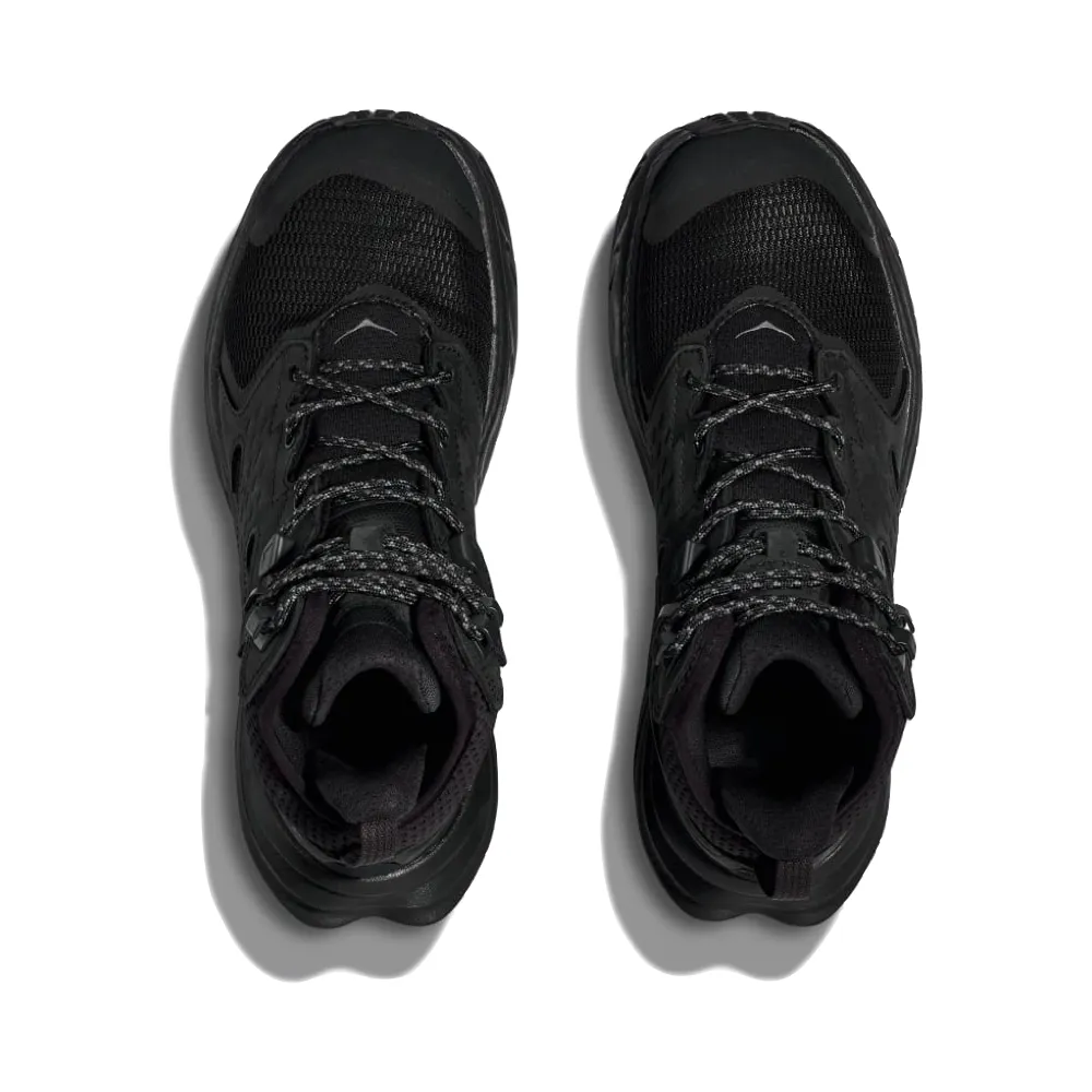 Breath Flow Hoka Men's Anacapa 2 Mid GTX Boots in Black/Black