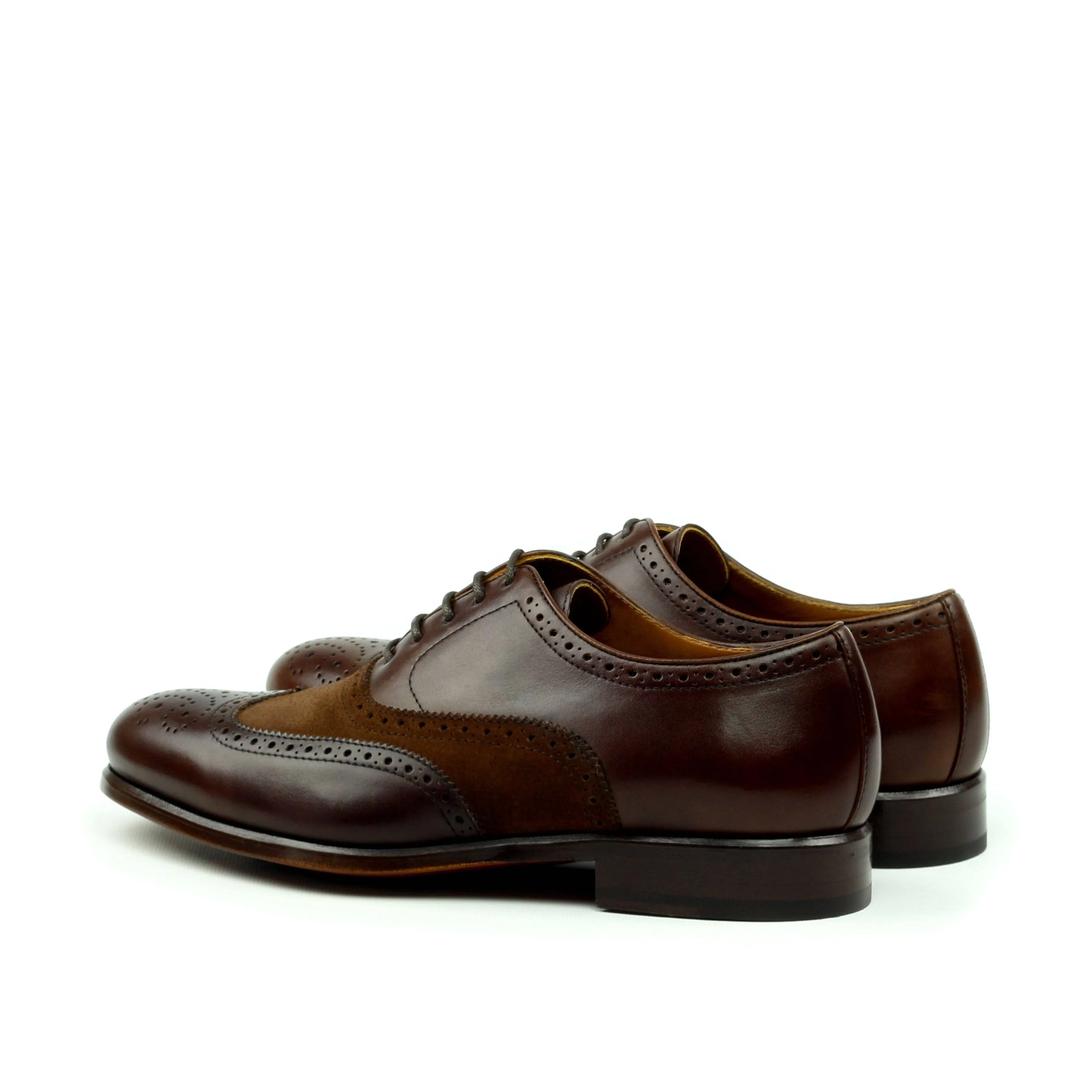 Unique Handcrafted Chestnut Brown Wingtip Oxford w/ Full Brogue by Le Ruux Business Lace-up Footwear