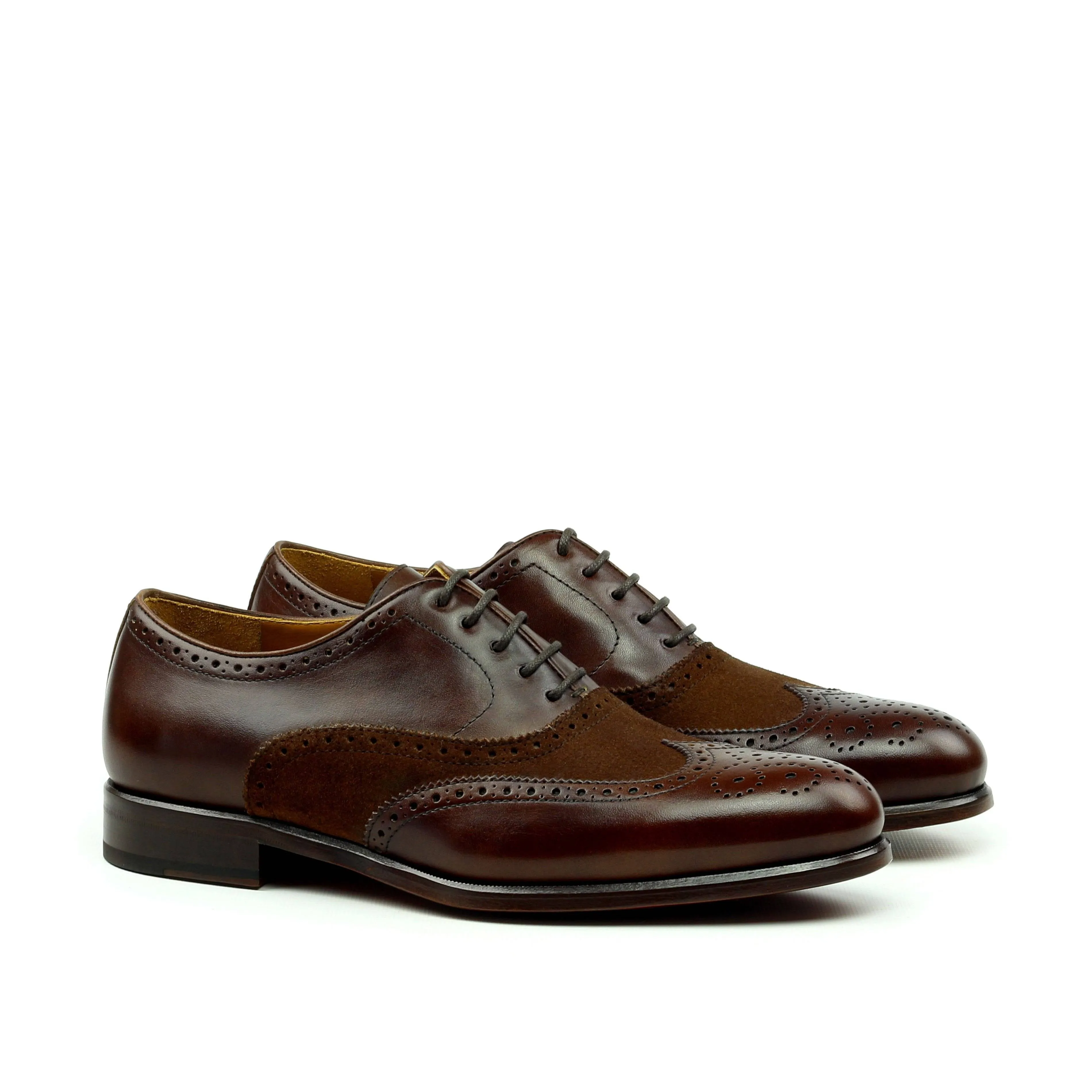 Minimalist Oxfords Unique Handcrafted Chestnut Brown Wingtip Oxford w/ Full Brogue by Le Ruux