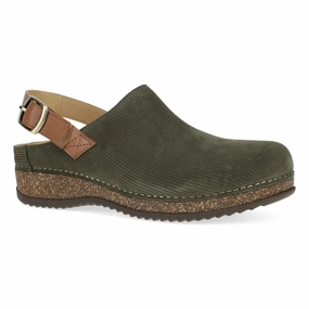 Dansko Women's Merrin Sling Back Clog in Olive Cliff Path Good elasticity