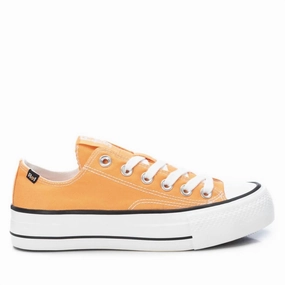 Air Flow Clean Silhouette Women's Canvas Sneakers In Orange