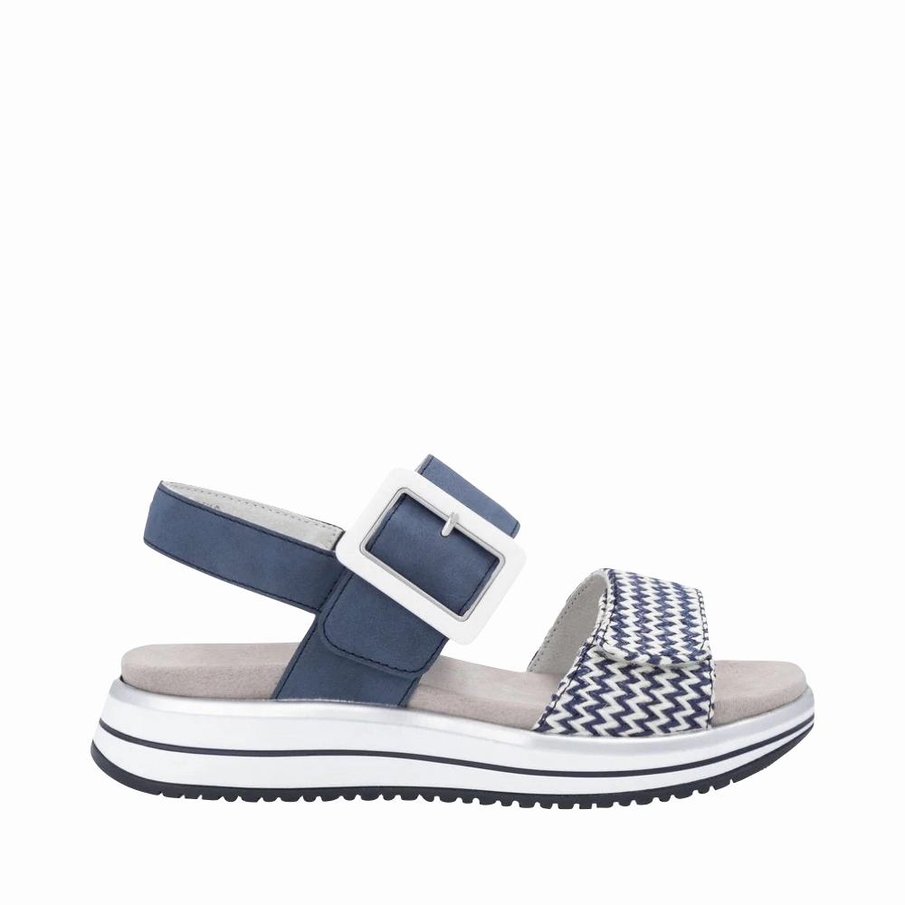 Remote Women's Jocelyn 53 Sandal in Pazific-Weiss/Jeans Toe Guard Urban Chill