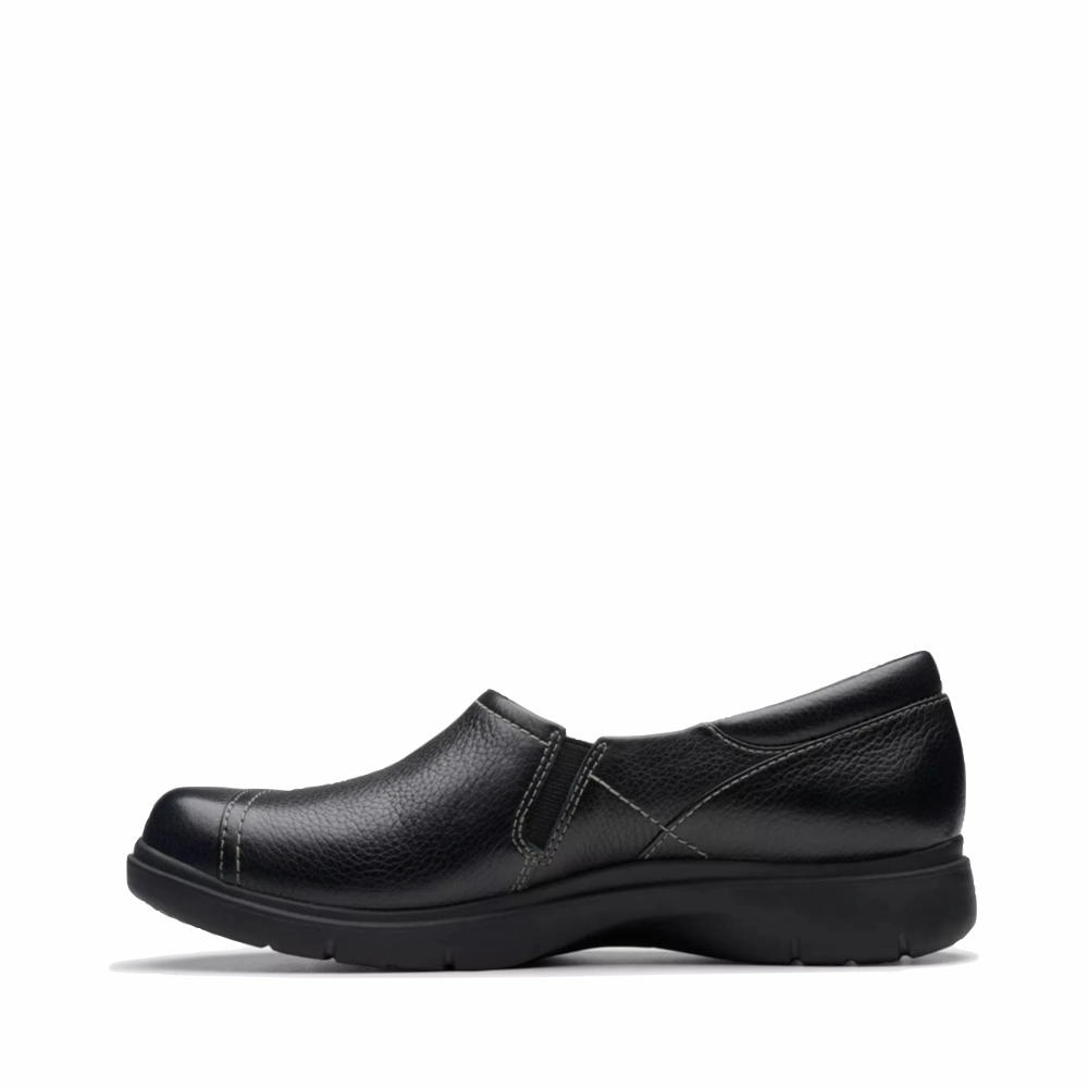 Clarks Women's Certina Ease Leather Loafer in Black Workwear Match