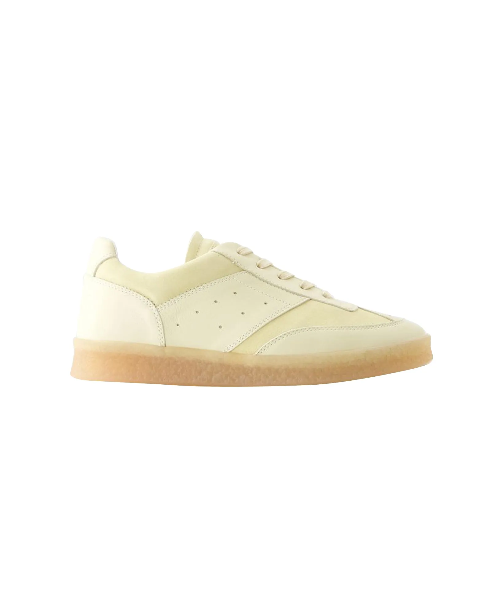 Structured chic Synthetic Overlay Sneakers - MM6 Maison Margiela - Leather - Beige/White