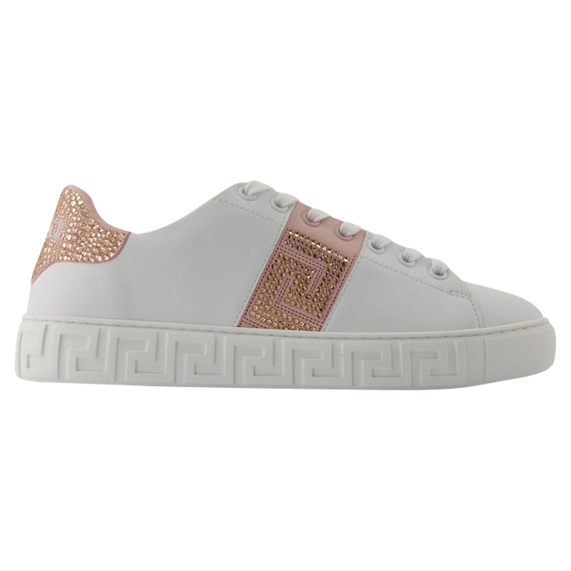 Sneakers - Versace - Cotton - White/Pink Relaxed Fit