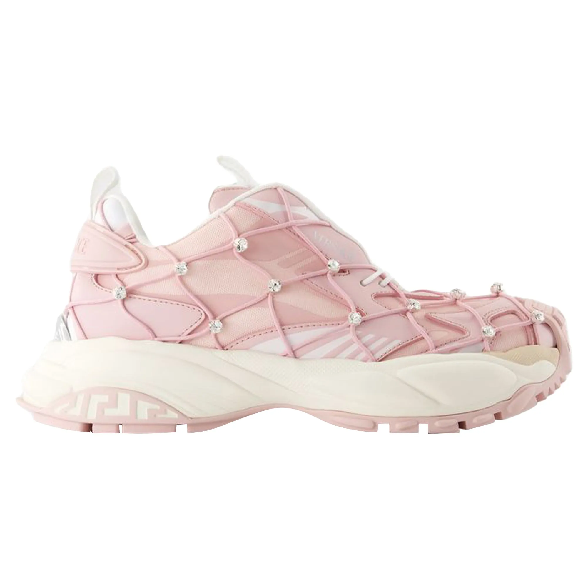 Sneakers - Versace - Leather - Pink Soft Collar Lining