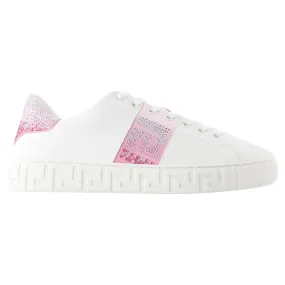 Sleek Form Sneakers - Versace - Leather - White