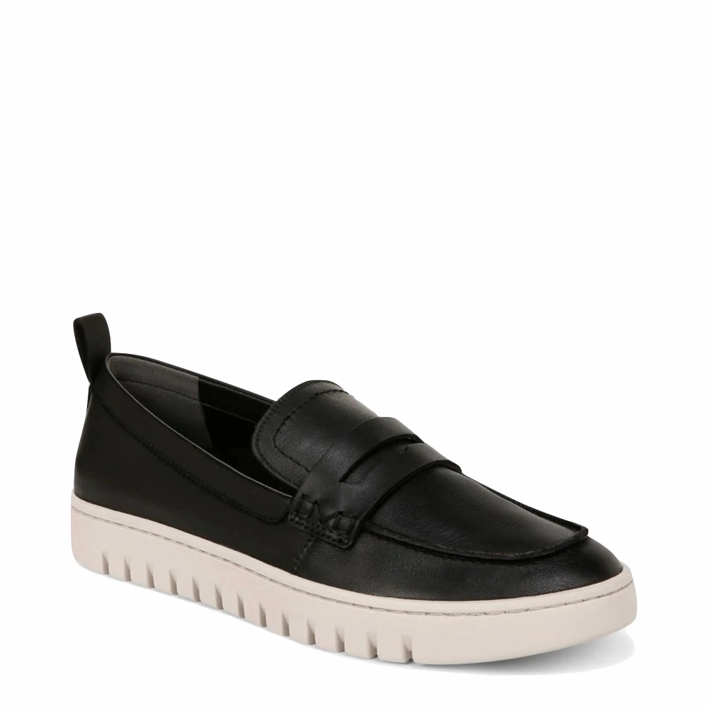 Vionic Women's Uptown Smooth Leather Loafer in Black foldable