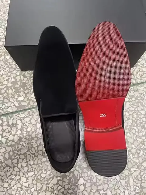 The Rossi S -  Red Bottom Classic Suede Leather Loafers Breathable Material Toe Safe