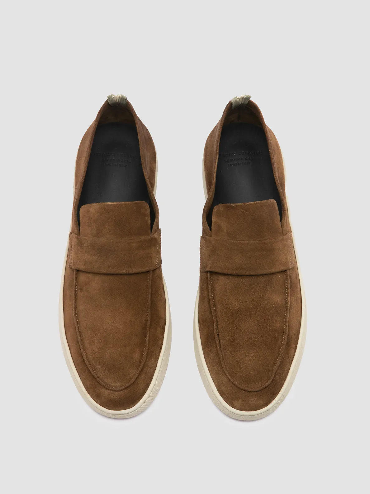HERBIE 001 - Dark Brown Suede Penny Loafers Stylish Leather