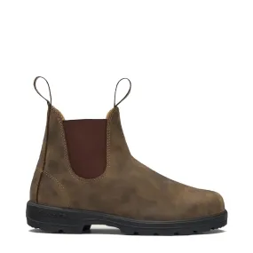 Blundstone 585 Chelsea Pull On Boot in Rustic Brown Stand Comfort Stream Jog