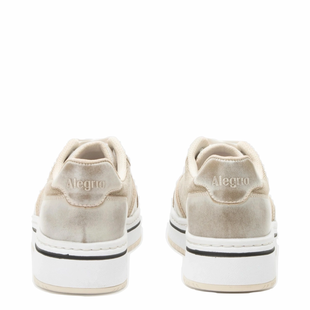 Alegria Women's Alyster Platform Sneaker in Cream Feet Support Shine Step