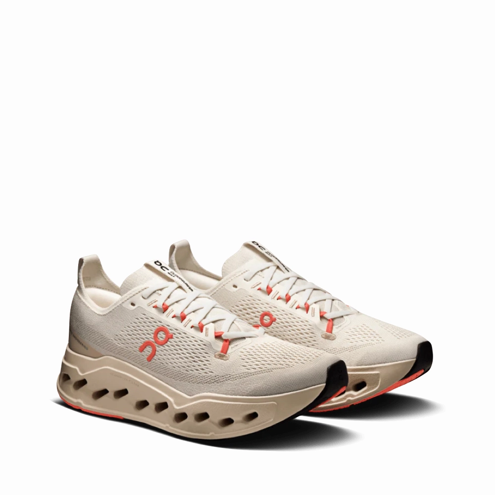 Laidback Mood Smooth Design On Women's Cloudsurfer Max Sneaker in Ivory/Salmon
