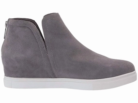 Slip On Style Unique Sole Women's Genna Sneakers In Grey Suede