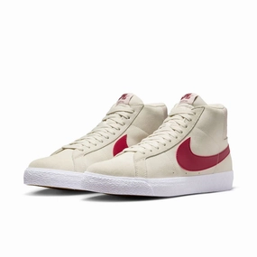Nike SB - Zoom Blazer Mid (Pale Ivory/Noble Red) flat - sole shoes