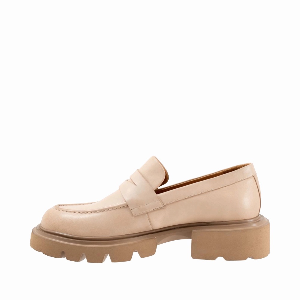 EOS Footwear Women's Ade Penny Leather Loafer in Birch Beige Fast Wear