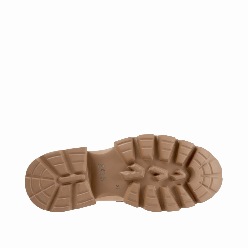 Practical Footwear Contoured Insole Shape EOS Footwear Women's Ade Penny Leather Loafer in Birch Beige