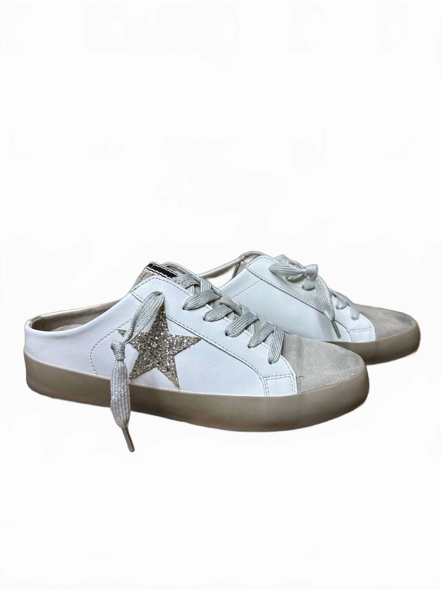 Walk Casual Women's Polka Champagne Glitter Sneaker