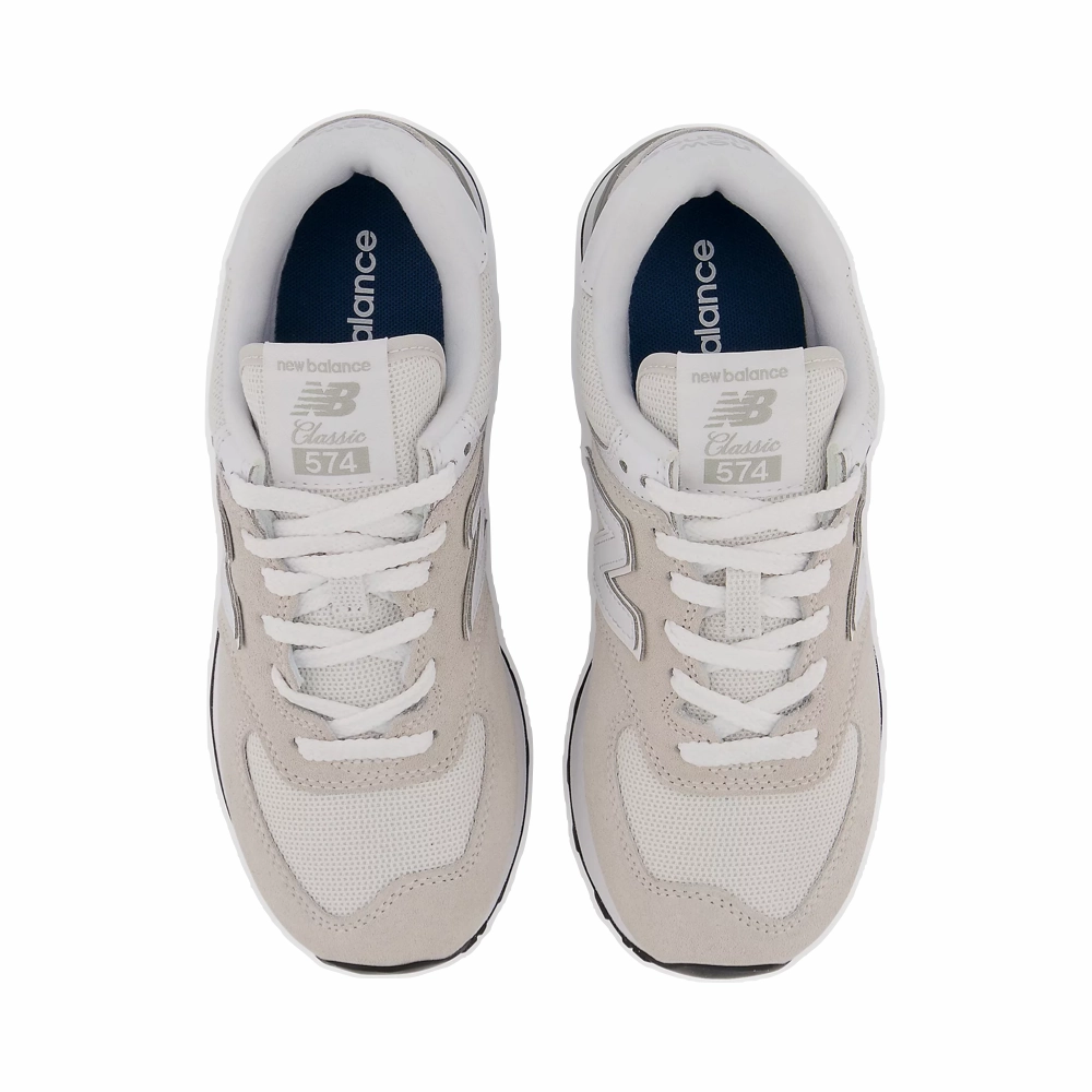 New Balance Women's 574 Sneaker in Nimbus Cloud with White Chic Outfit