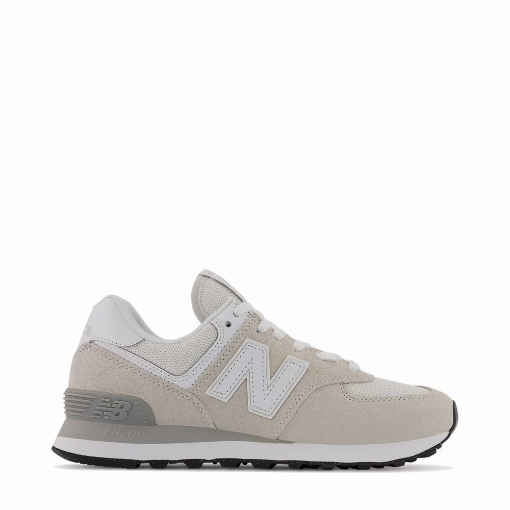 Simple Walk Light Motion New Balance Women's 574 Sneaker in Nimbus Cloud with White