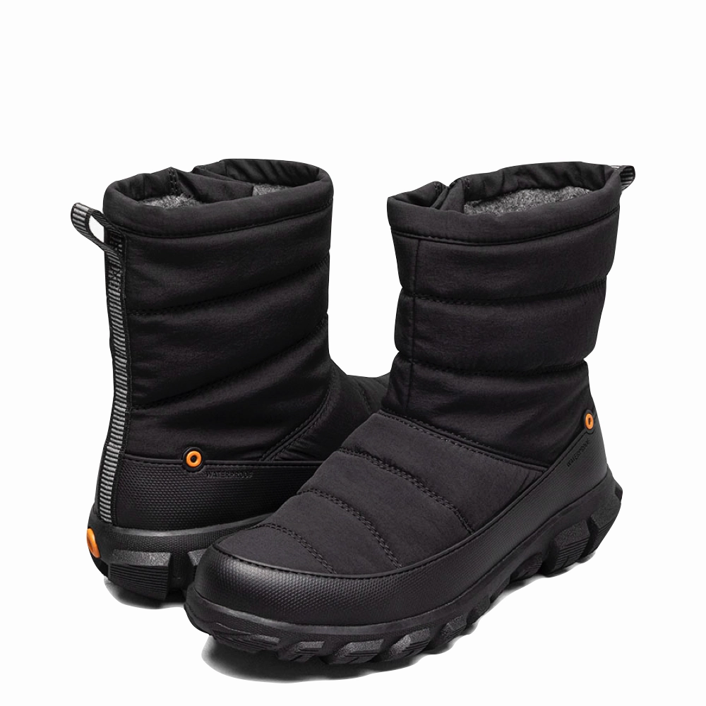 Bogs Women's Cedar Quilt Side Zip Waterproof Boot in Black Shape Hold