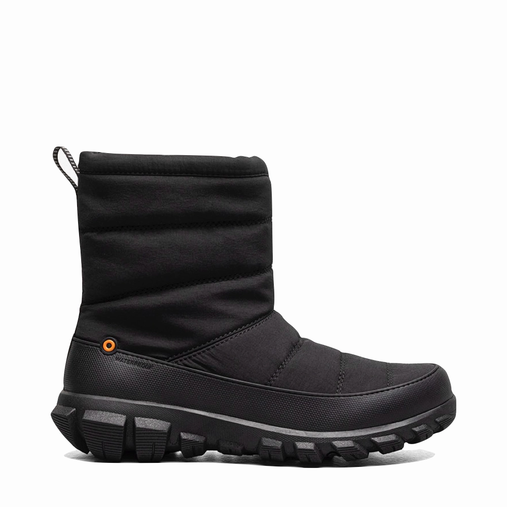 Bogs Women's Cedar Quilt Side Zip Waterproof Boot in Black Dusk Step Abrasion Resistant Material