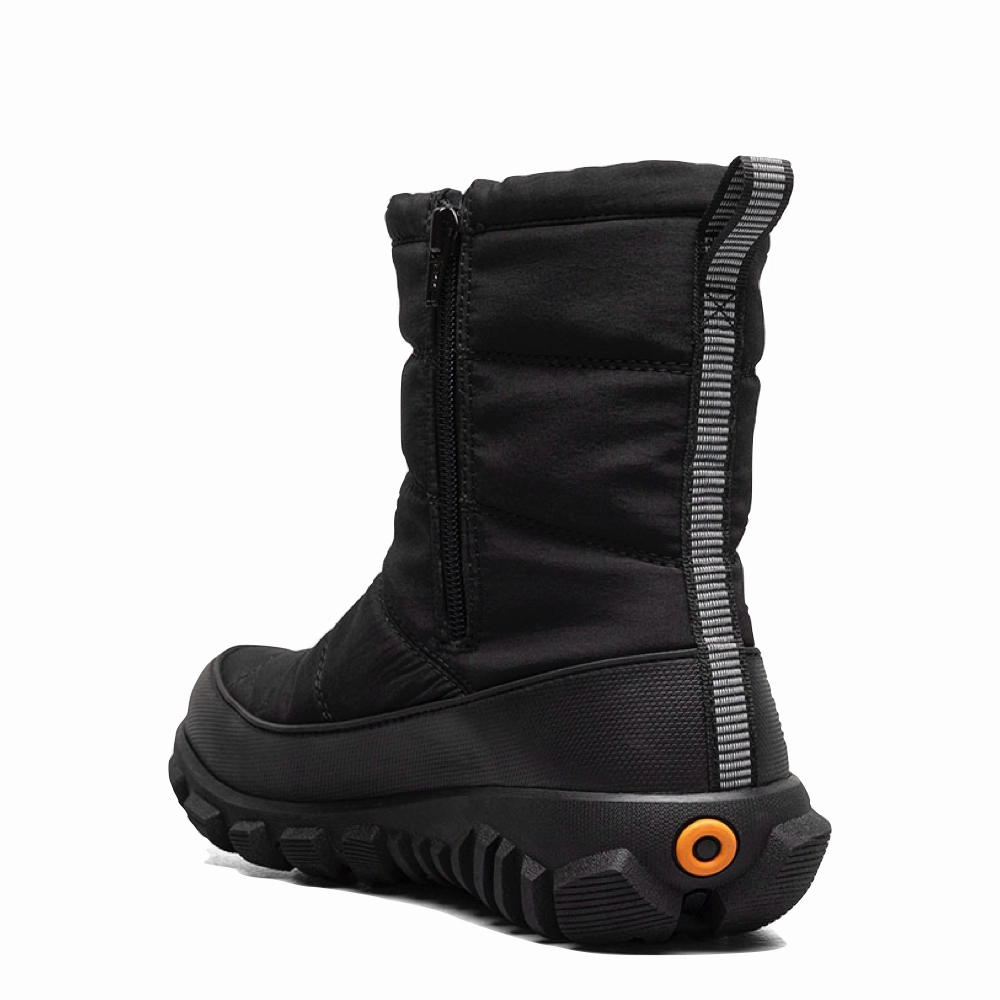 Abrasion resistant Casual Support Bogs Women's Cedar Quilt Side Zip Waterproof Boot in Black