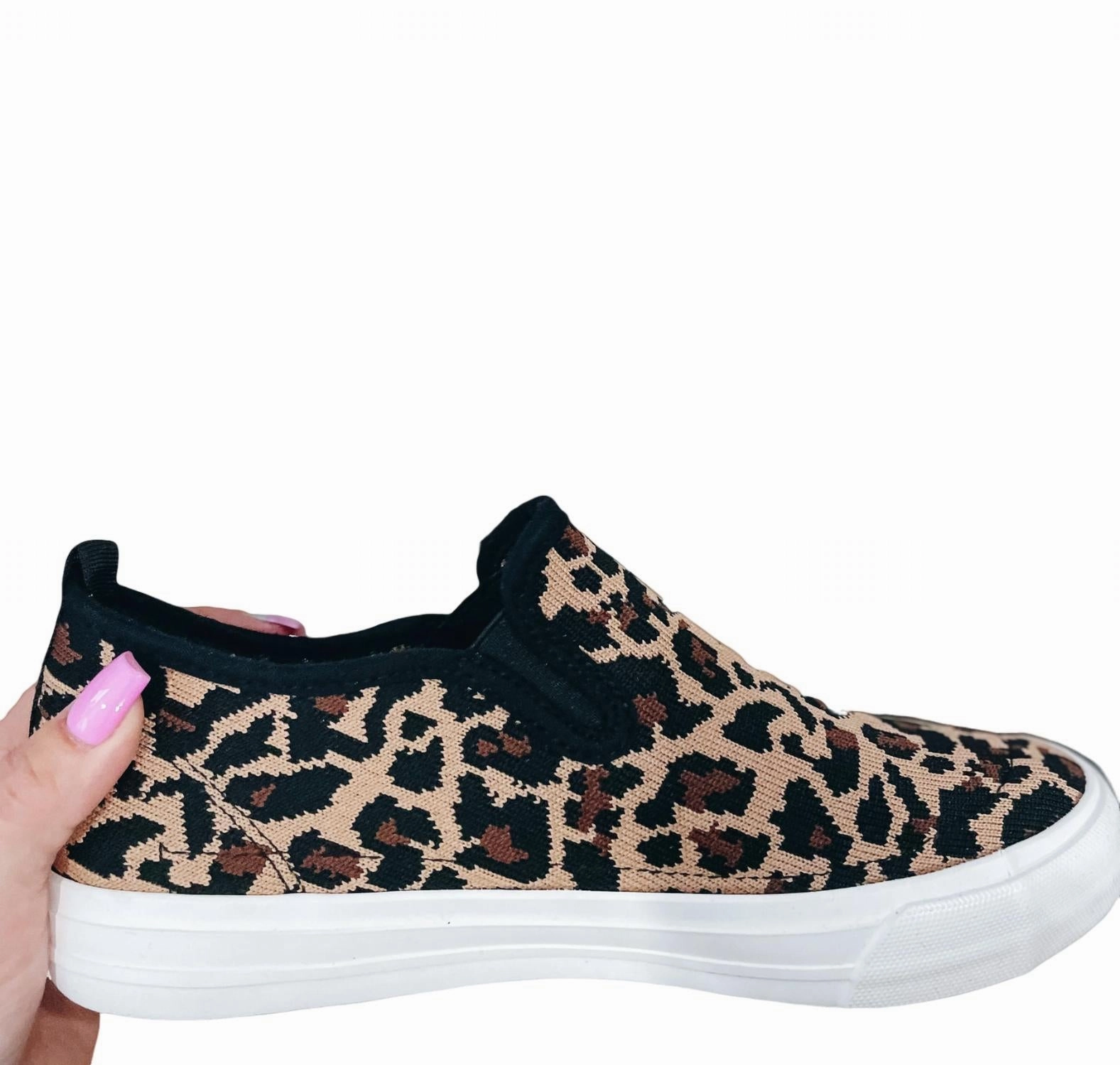 Women's So Fly Leopard Slip On Sneakers Variable Lace Lock