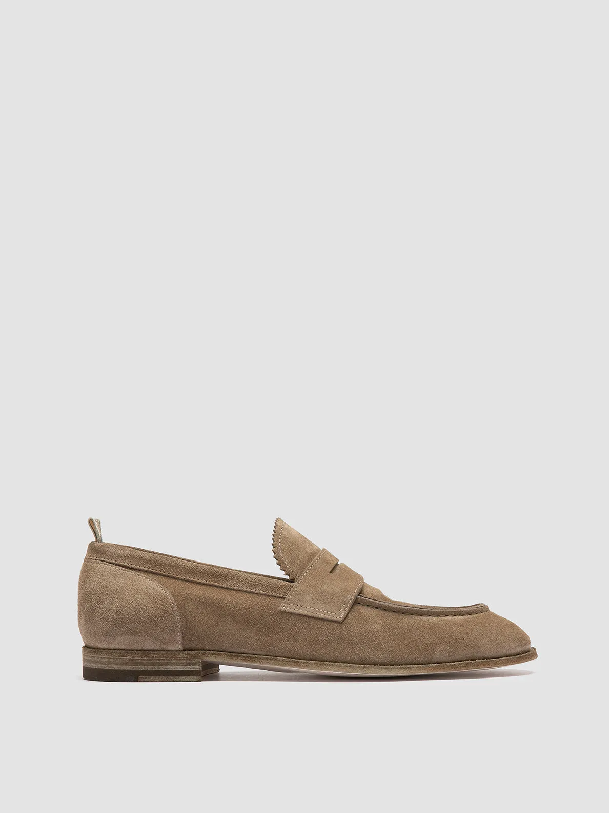 Ground Steady Path Firm SOLITUDE 001 - Taupe Suede Penny Loafers