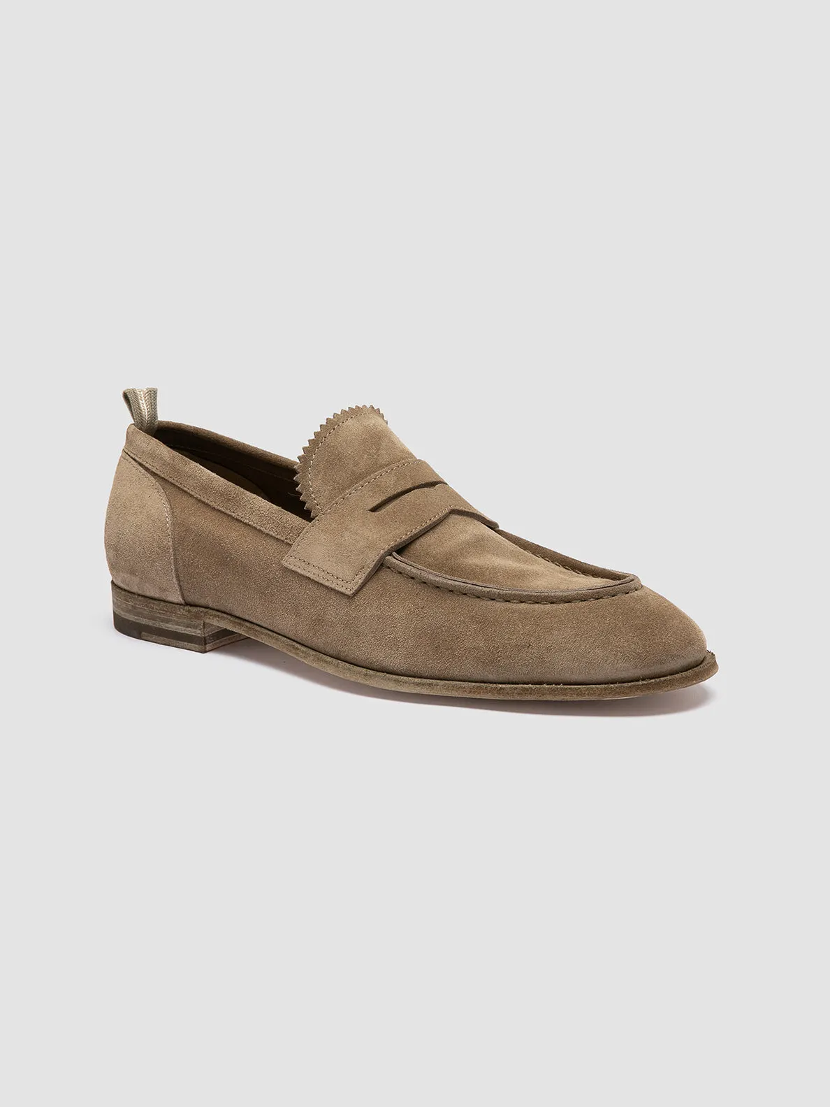 SOLITUDE 001 - Taupe Suede Penny Loafers Airy Construction