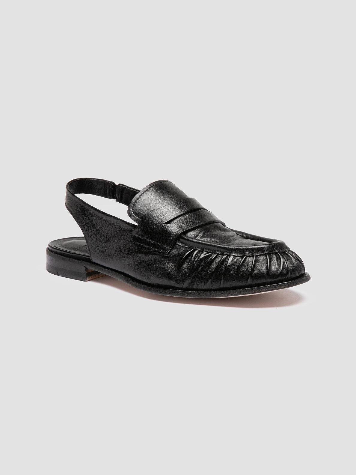 Flexible Groove Design Non Marking Outsole SOLITUDE 102 - Black Leather Slingback