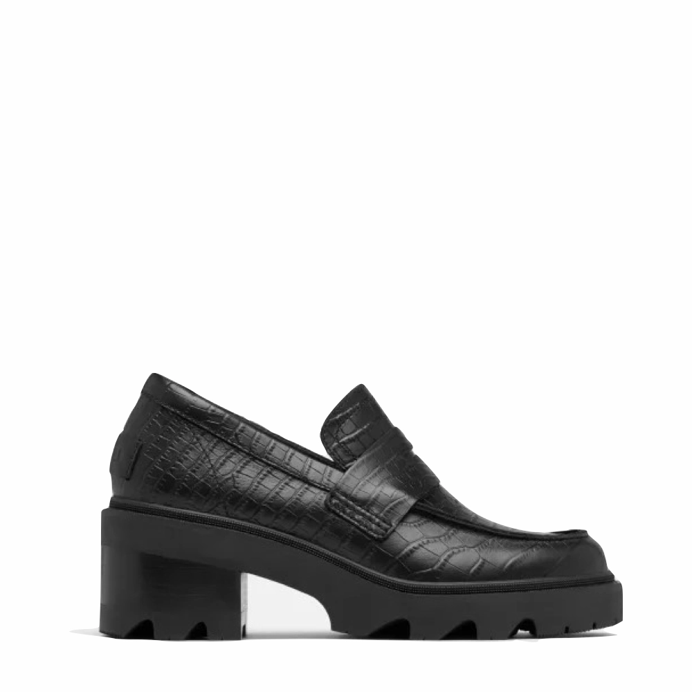 Tropical Feel Adjustable Straps Sorel Women's Joan Now City Leather Heeled Loafer in Black