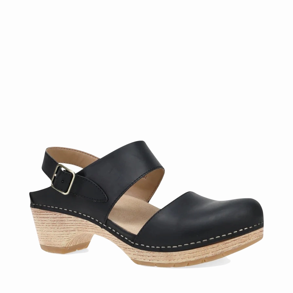 Dansko Women's Lucia Heeled Closed Toe Clog in Black Rock Jog