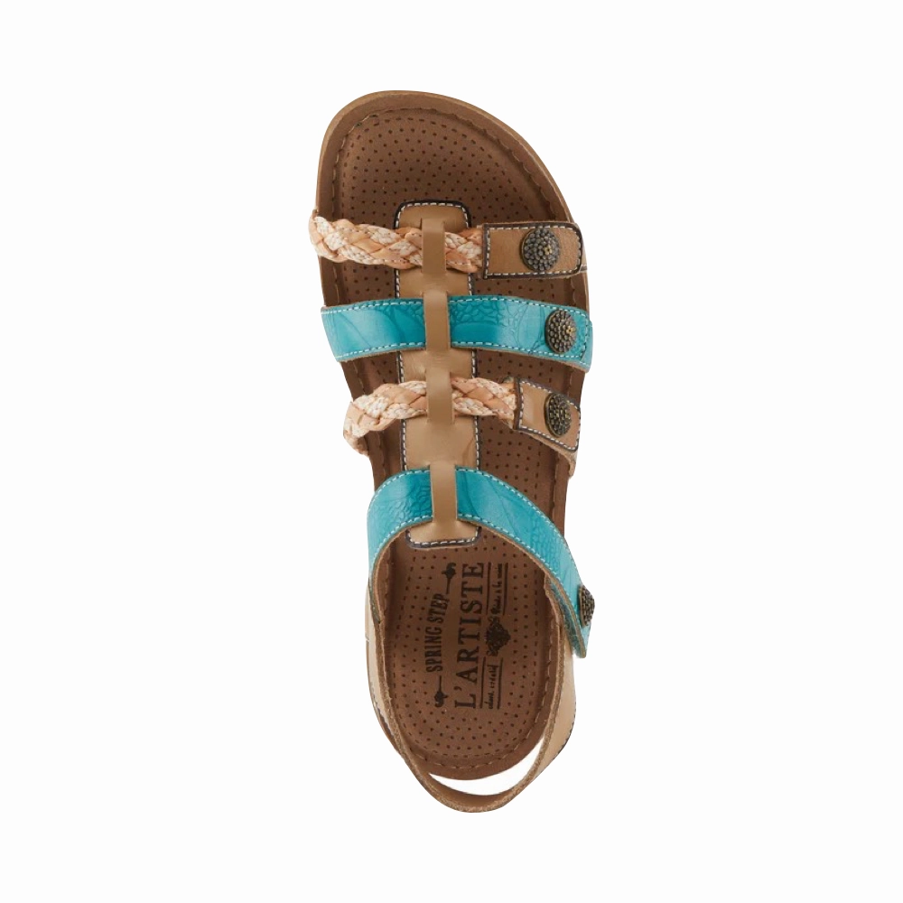 Comfort Straps Spring Step Women's Delila Sandal in Blue Multi