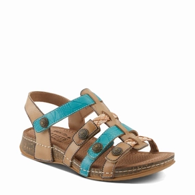 Spring Step Women's Delila Sandal in Blue Multi Dirt Walk