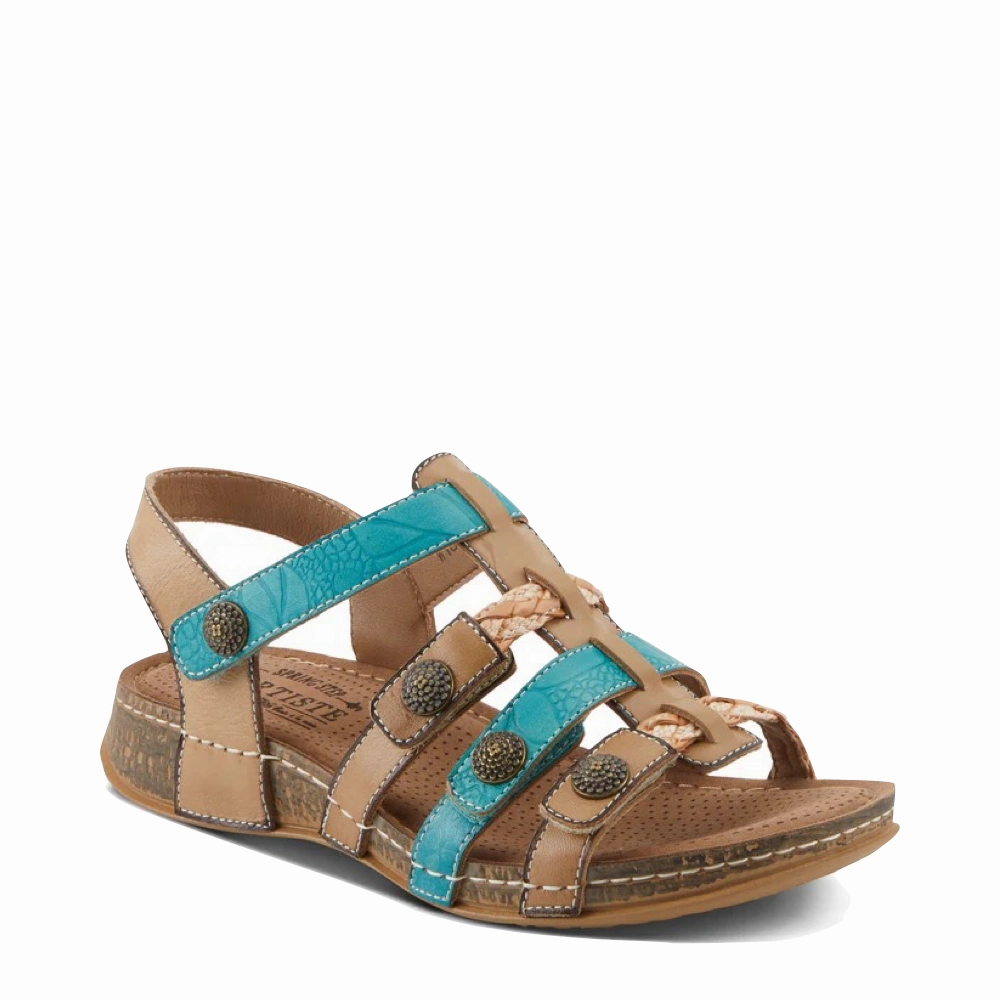Spring Step Women's Delila Sandal in Blue Multi Dirt Walk