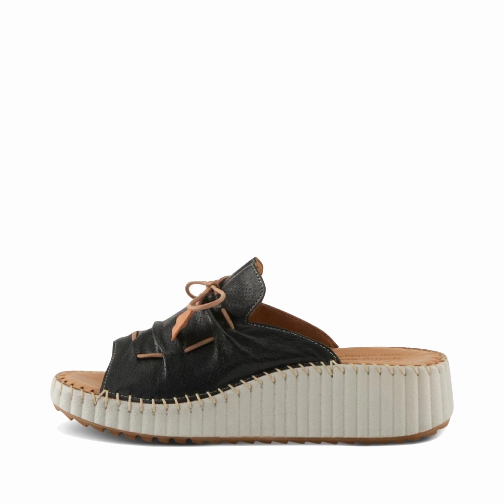 River Jog Spring Step Women's Nevelle Slide Wedge Sandal in Black