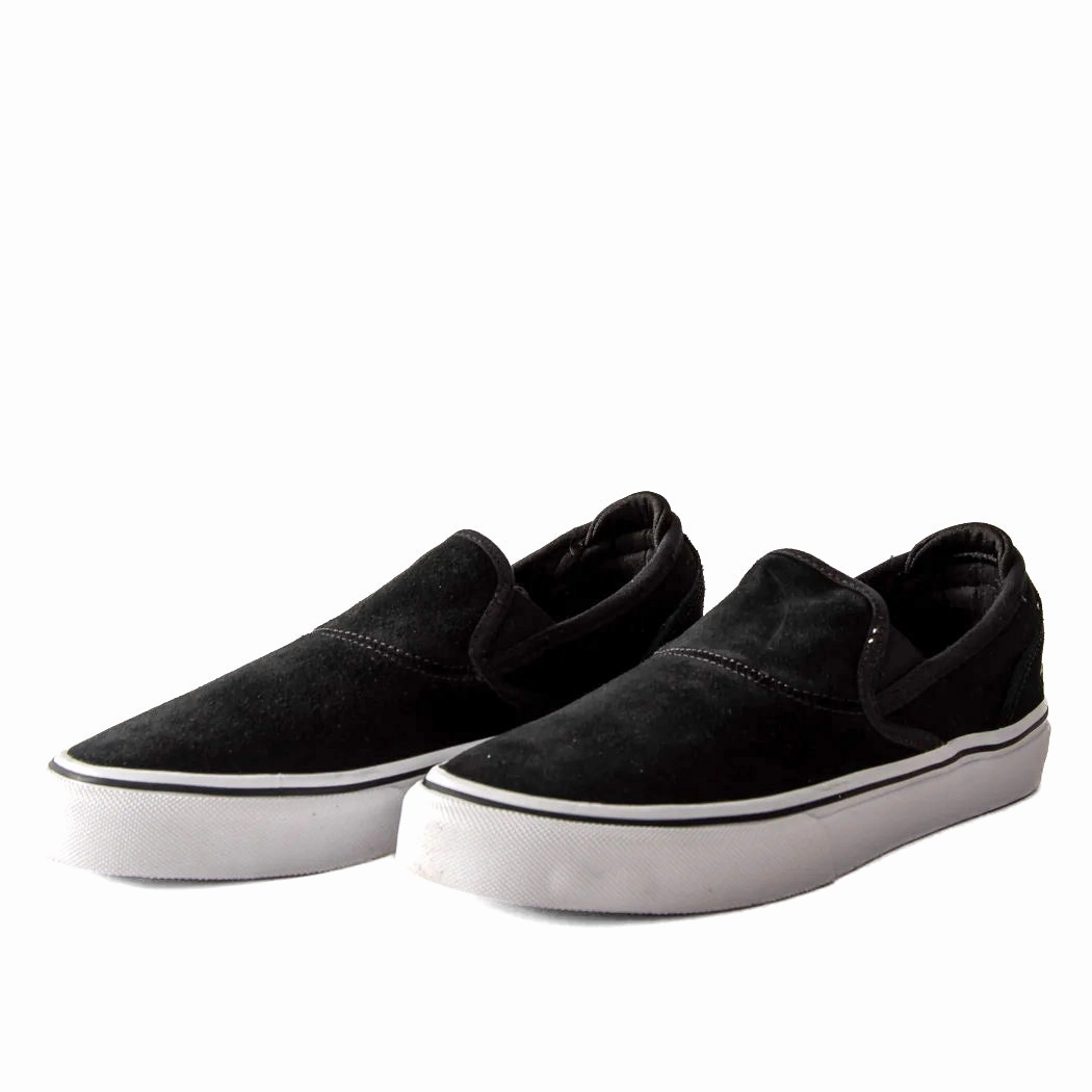 Emerica - Wino G6 Slip-On (Black/White/Gold) Toe Bumper Orthotic Support Design
