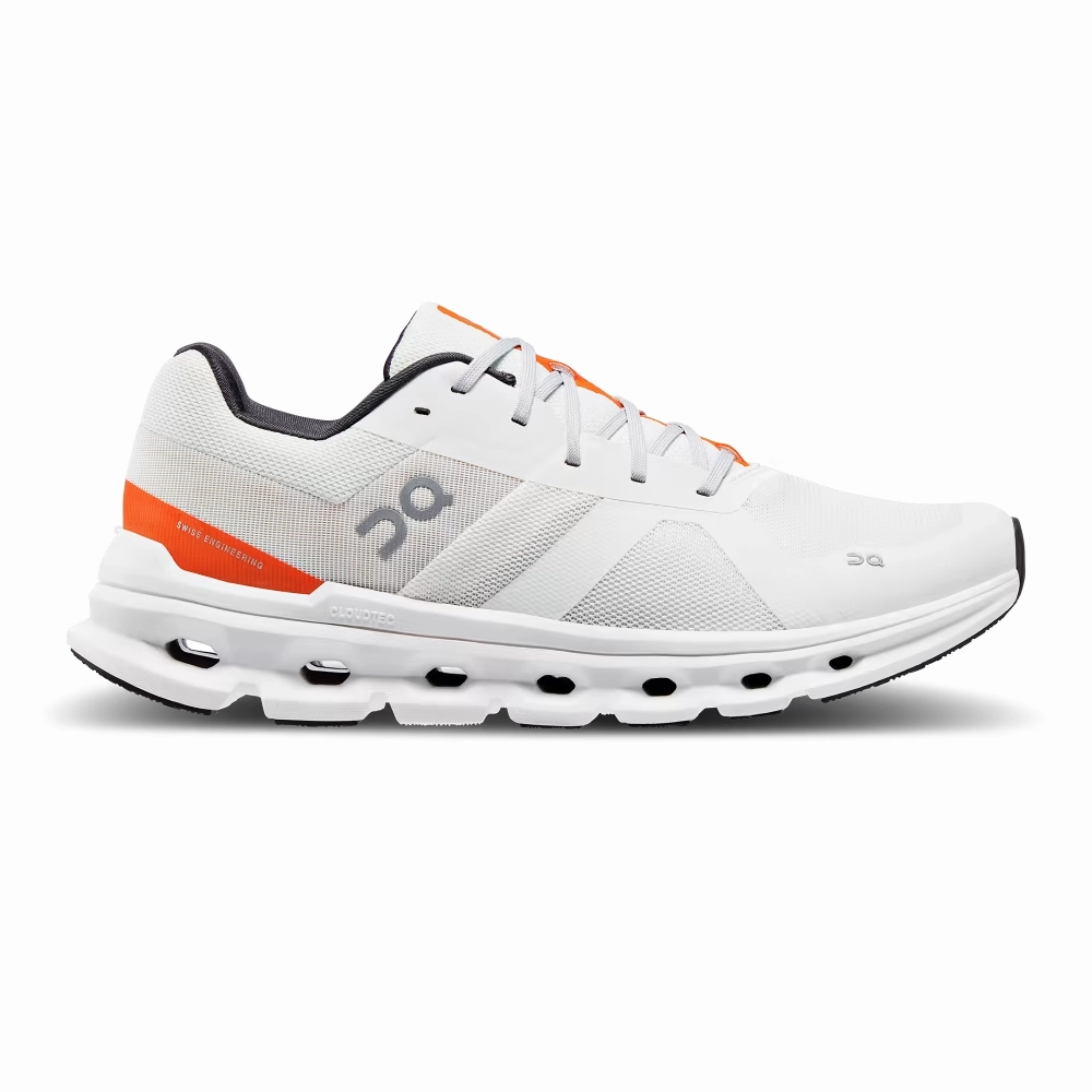 Ultra Flexibility aerodynamic - design shoes On Running Men's Cloudrunner Shoes - Undyed White / Flame