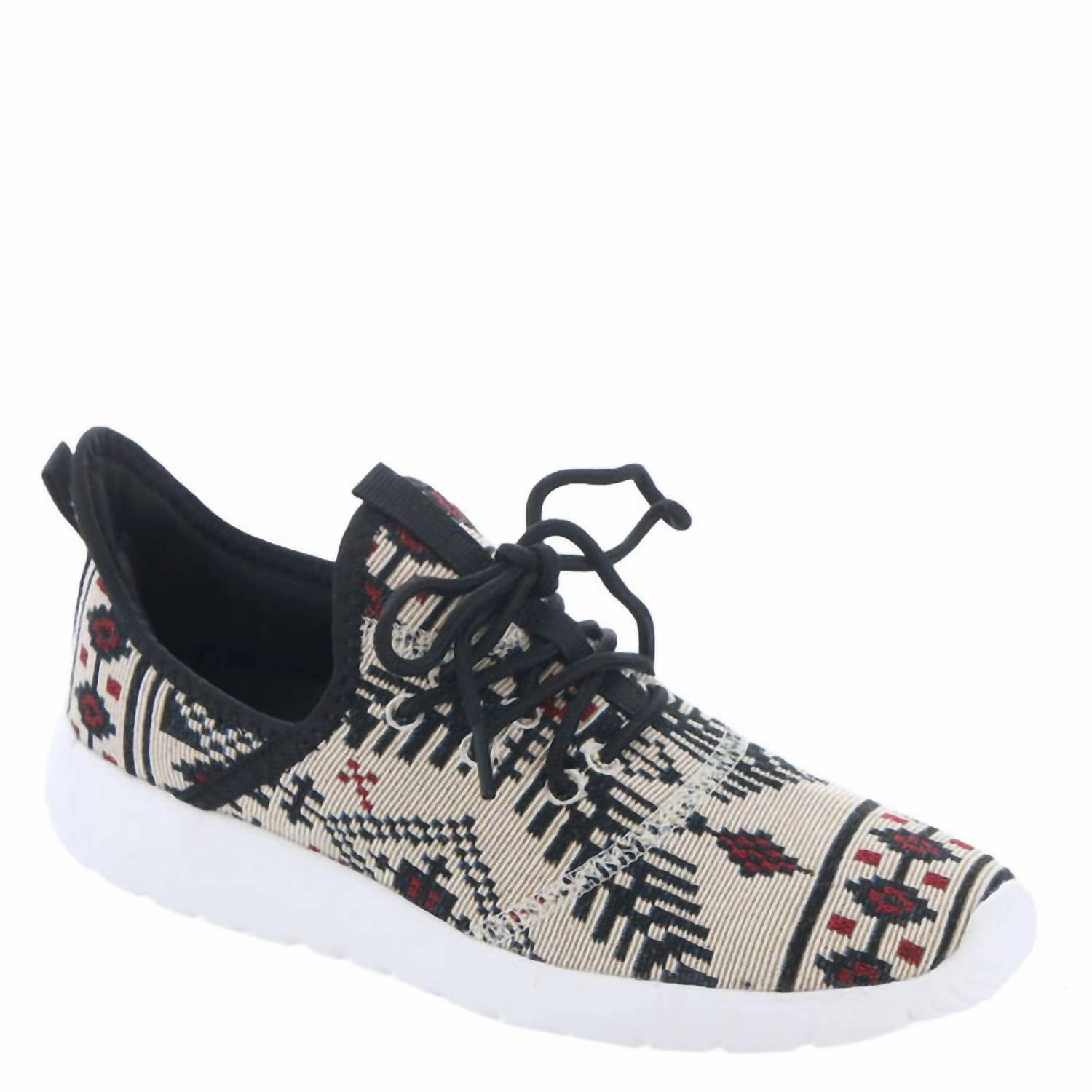 No Friction Women's Lupe Aztec Sneakers In Cream/black