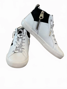Women's Arlo Black & White High Top Sneaker Street Comfort Comfortable Heel