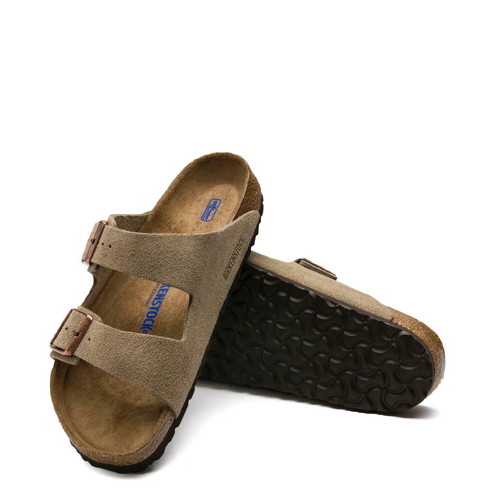 Birkenstock Arizona Suede Soft Footbed Sandal in Taupe Sports Wear