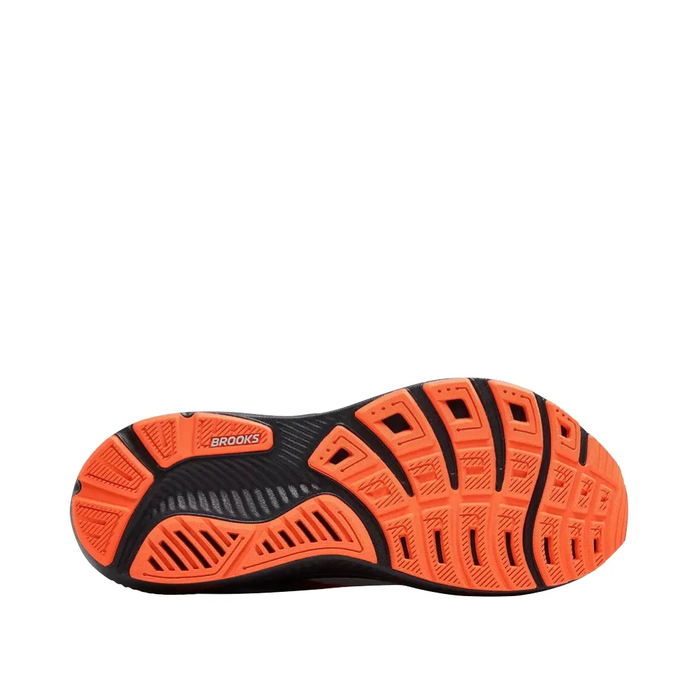 Brooks Men's Ghost 17 Sneaker in Oyster Mushroom/Orange/Ebony Minimal Detail